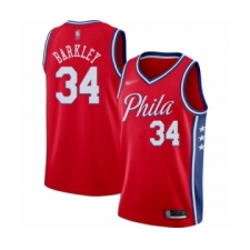 Men's Philadelphia 76ers #34 Charles Barkley Authentic Red Finished Basketball Jersey - Statement Edition