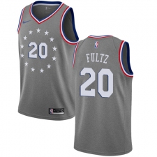 Men's Nike Philadelphia 76ers #20 Markelle Fultz Swingman Gray NBA Jersey - City Edition