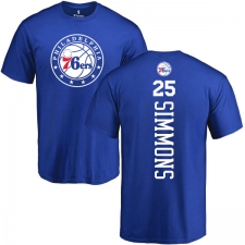 NBA Nike Philadelphia 76ers #25 Ben Simmons Royal Blue Backer T-Shirt