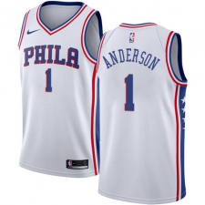 Youth Nike Philadelphia 76ers #1 Justin Anderson Swingman White Home NBA Jersey - Association Edition