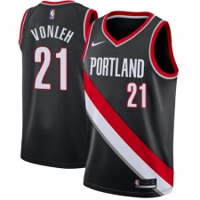 Men's Nike Portland Trail Blazers #21 Noah Vonleh Swingman Black Road NBA Jersey - Icon Edition