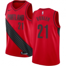 Women's Nike Portland Trail Blazers #21 Noah Vonleh Swingman Red Alternate NBA Jersey Statement Edition