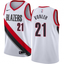 Youth Nike Portland Trail Blazers #21 Noah Vonleh Authentic White Home NBA Jersey - Association Edition
