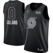 Men's Nike Jordan Portland Trail Blazers #0 Damian Lillard Swingman Black 2018 All-Star Game NBA Jersey