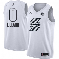 Men's Nike Jordan Portland Trail Blazers #0 Damian Lillard Swingman White 2018 All-Star Game NBA Jersey