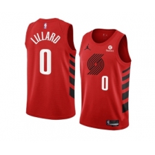 Men's Portland Trail Blazers #0 Damian Lillard 2022-23 Red Statement Edition Swingman Stitched Basketball Jersey