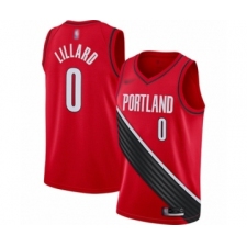 Men's Portland Trail Blazers #0 Damian Lillard Authentic Red Finished Basketball Jersey - Statement Edition