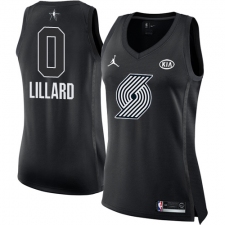 Women's Nike Jordan Portland Trail Blazers #0 Damian Lillard Swingman Black 2018 All-Star Game NBA Jersey