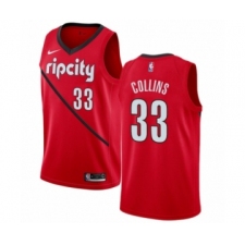 Men's Nike Portland Trail Blazers #33 Zach Collins Red Swingman Jersey - Earned Edition