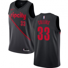 Men's Nike Portland Trail Blazers #33 Zach Collins Swingman Black NBA Jersey - 2018 19 City Edition