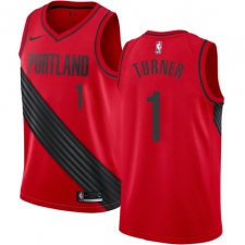 Women's Nike Portland Trail Blazers #1 Evan Turner Authentic Red Alternate NBA Jersey Statement Edition