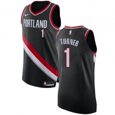 Youth Nike Portland Trail Blazers #1 Evan Turner Authentic Black Road NBA Jersey - Icon Edition