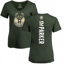 NBA Women's Nike Milwaukee Bucks #12 Jabari Parker Green Backer T-Shirt