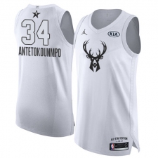 Men's Nike Jordan Milwaukee Bucks #34 Giannis Antetokounmpo Authentic White 2018 All-Star Game NBA Jersey