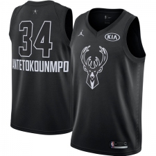 Men's Nike Jordan Milwaukee Bucks #34 Giannis Antetokounmpo Swingman Black 2018 All-Star Game NBA Jersey