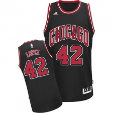Women's Adidas Chicago Bulls #42 Robin Lopez Swingman Black Alternate NBA Jersey