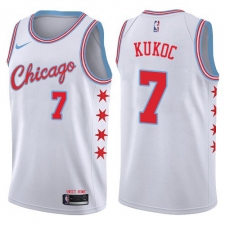 Men's Nike Chicago Bulls #7 Toni Kukoc Authentic White NBA Jersey - City Edition