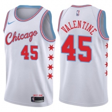 Men's Nike Chicago Bulls #45 Denzel Valentine Swingman White NBA Jersey - City Edition