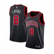 Men's Chicago Bulls #8 Zach LaVine Authentic Black Finished Basketball Jersey - Statement Edition