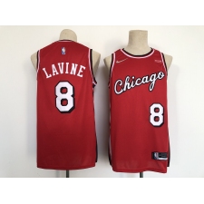 Men's Chicago Bulls #8 Zach LaVine Nike Red 2021-22 Swingman City Jersey