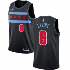 Women's Nike Chicago Bulls #8 Zach LaVine Swingman Black NBA Jersey - City Edition