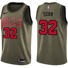 Men's Nike Chicago Bulls #32 Kris Dunn Swingman Green Salute to Service NBA Jersey