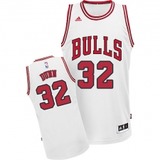 Women's Adidas Chicago Bulls #32 Kris Dunn Swingman White Home NBA Jersey