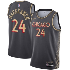 Men's Chicago Bulls #24 Lauri Markkanen Nike Gray 2020-21 Swingman Player Jersey
