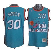 Men's Mitchell and Ness Chicago Bulls #30 Scottie Pippen Authentic Light Blue 1996 All Star Throwback NBA Jersey