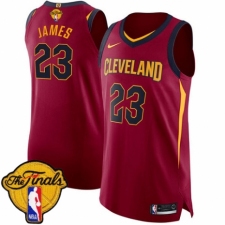 Women's Nike Cleveland Cavaliers #23 LeBron James Authentic Maroon 2018 NBA Finals Bound NBA Jersey - Icon Edition