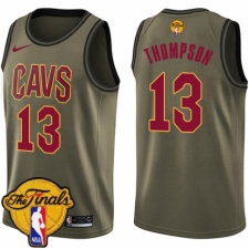 Youth Nike Cleveland Cavaliers #13 Tristan Thompson Swingman Green Salute to Service 2018 NBA Finals Bound NBA Jersey