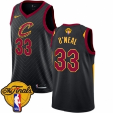 Men's Nike Cleveland Cavaliers #33 Shaquille O'Neal Authentic Black 2018 NBA Finals Bound NBA Jersey Statement Edition