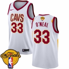 Men's Nike Cleveland Cavaliers #33 Shaquille O'Neal Authentic White 2018 NBA Finals Bound NBA Jersey - Association Edition