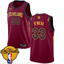 Men's Nike Cleveland Cavaliers #33 Shaquille O'Neal Swingman Maroon 2018 NBA Finals Bound NBA Jersey - Icon Edition