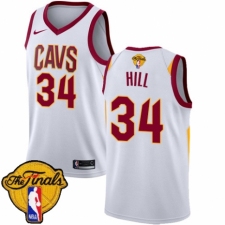 Men's Nike Cleveland Cavaliers #34 Tyrone Hill Authentic White 2018 NBA Finals Bound NBA Jersey - Association Edition