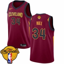 Men's Nike Cleveland Cavaliers #34 Tyrone Hill Swingman Maroon 2018 NBA Finals Bound NBA Jersey - Icon Edition