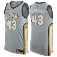Men's Nike Cleveland Cavaliers #43 Brad Daugherty Authentic Gray NBA Jersey - City Edition