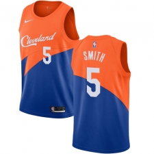 Men's Nike Cleveland Cavaliers #5 J.R. Smith Swingman Blue NBA Jersey - City Edition