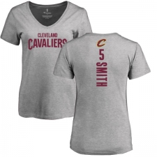 NBA Women's Nike Cleveland Cavaliers #5 J.R. Smith Ash Backer T-Shirt
