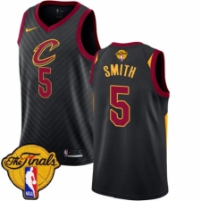 Women's Nike Cleveland Cavaliers #5 J.R. Smith Authentic Black 2018 NBA Finals Bound NBA Jersey Statement Edition