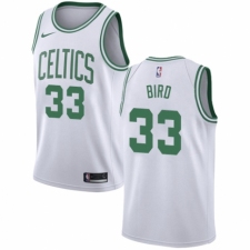 Youth Nike Boston Celtics #33 Larry Bird Authentic White NBA Jersey - Association Edition
