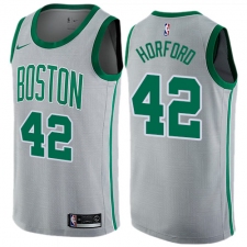 Men's Nike Boston Celtics #42 Al Horford Swingman Gray NBA Jersey - City Edition