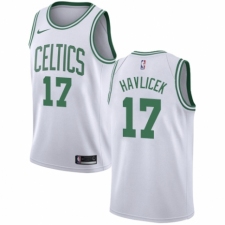 Men's Nike Boston Celtics #17 John Havlicek Authentic White NBA Jersey - Association Edition