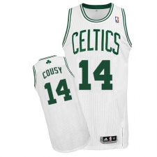 Youth Adidas Boston Celtics #14 Bob Cousy Authentic White Home NBA Jersey