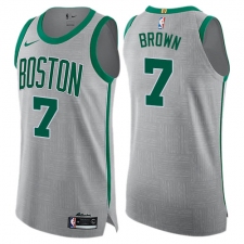 Men's Nike Boston Celtics #7 Jaylen Brown Authentic Gray NBA Jersey - City Edition