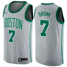 Men's Nike Boston Celtics #7 Jaylen Brown Swingman Gray NBA Jersey - City Edition