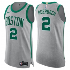 Men's Nike Boston Celtics #2 Red Auerbach Authentic Gray NBA Jersey - City Edition
