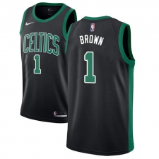 Men's Adidas Boston Celtics #1 Walter Brown Authentic Black NBA Jersey - Statement Edition