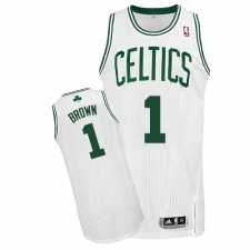 Men's Adidas Boston Celtics #1 Walter Brown Authentic White Home NBA Jersey