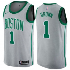 Men's Nike Boston Celtics #1 Walter Brown Swingman Gray NBA Jersey - City Edition